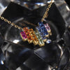 Aureline-Jewelry NOZBO Invisible Set Heart Necklace with Natural Rainbow Sapphires in 18K Gold