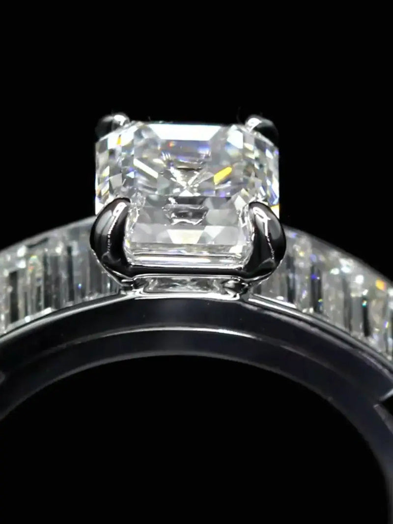 Aureline-Jewelry 2 Carat Asscher Cut Lab Diamond Ring