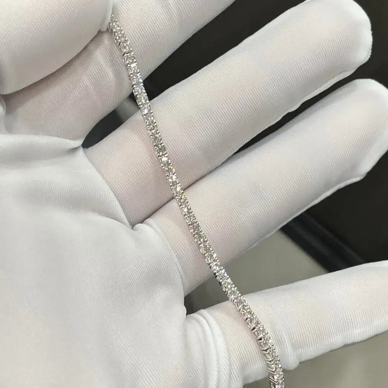 Aureline-Jewelry Each 0.05-carat Round Lab Grown Diamond Tennis Bracelet