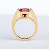 Aureline-Jewelry Lab Sapphire Men's Ring | 14K Gold Sunset Chunky Ring