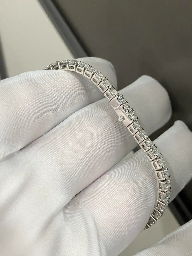Aureline-Jewelry Round Lab Grown Diamond Tennis Bracelet