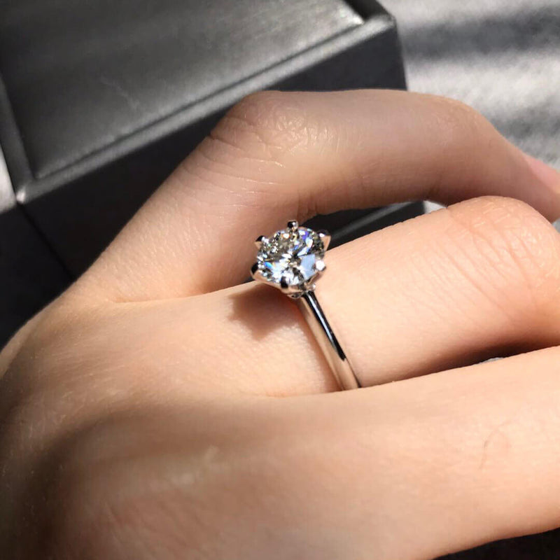 Aureline-Jewelry Round Lab Grown Diamond Solitaire Engagement Ring
