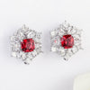 Aureline-Jewelry Lab Grown Diamond and Ruby Stud Earrings 14K Gold