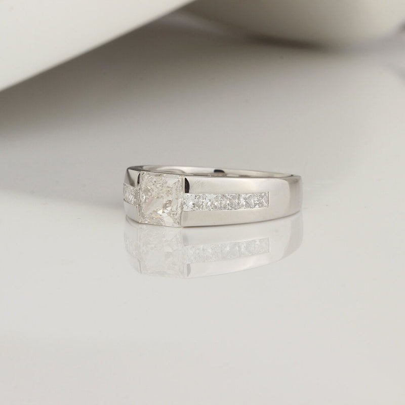 Aureline-Jewelry Princess Cut Lab Diamond Men's Engagement Ring 14K Gold