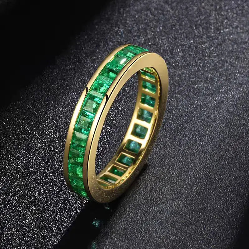 Aureline-Jewelry NOZBO Emerald-Cut Ring Band in 18K Yellow Gold