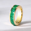 Aureline-Jewelry NOZBO Double Row Invisible Set Natural Emerald Ring