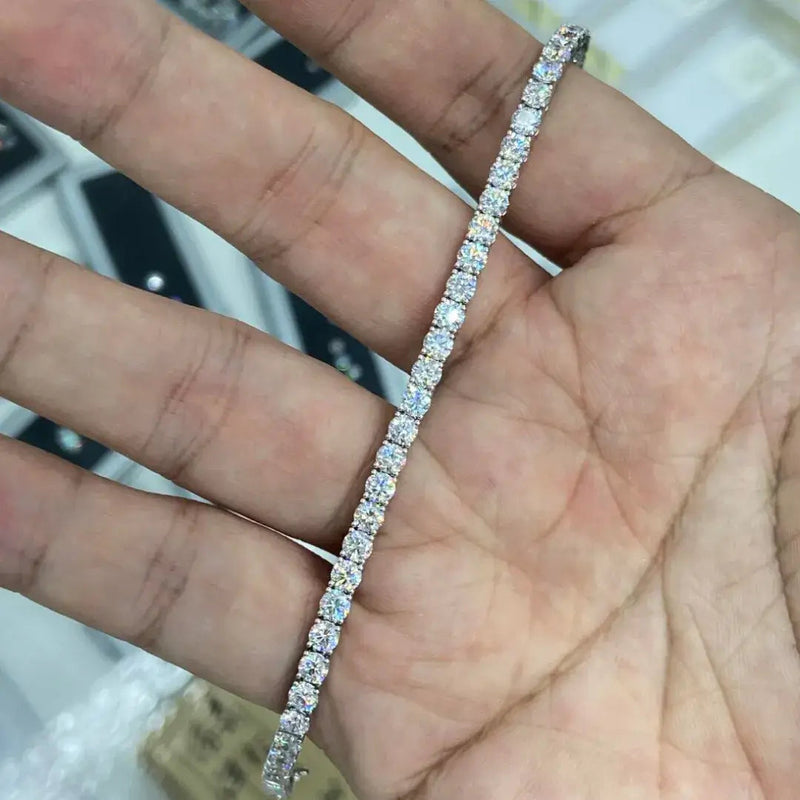 Aureline-Jewelry Each 0.20-carat Round Lab-Grown Diamond Tennis Bracelet