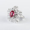 Aureline-Jewelry Lab-Grown Ruby Five-Petal Cocktail Ring In 14K Gold