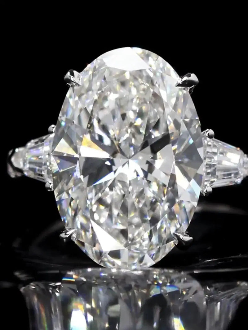 Aureline-Jewelry 8 carat Pear Cut Lab Diamond Three Stone Ring