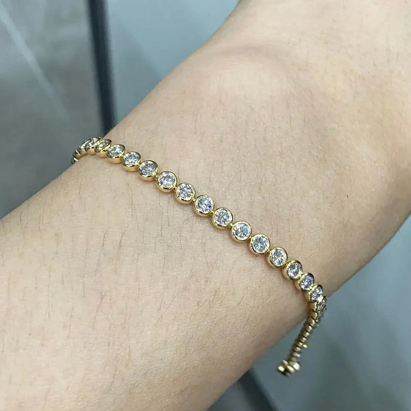 Aureline-Jewelry Each 0.1-carat Lab Grown Diamond Bezel Set Stackable Tennis Bracelet