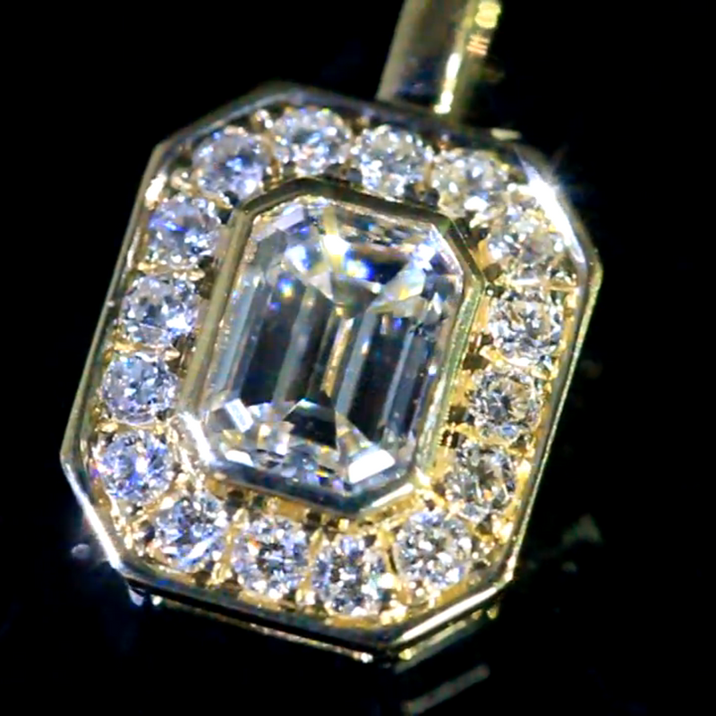 Aureline-Jewelry Emerald-Cut Lab Grown Diamond Pendant