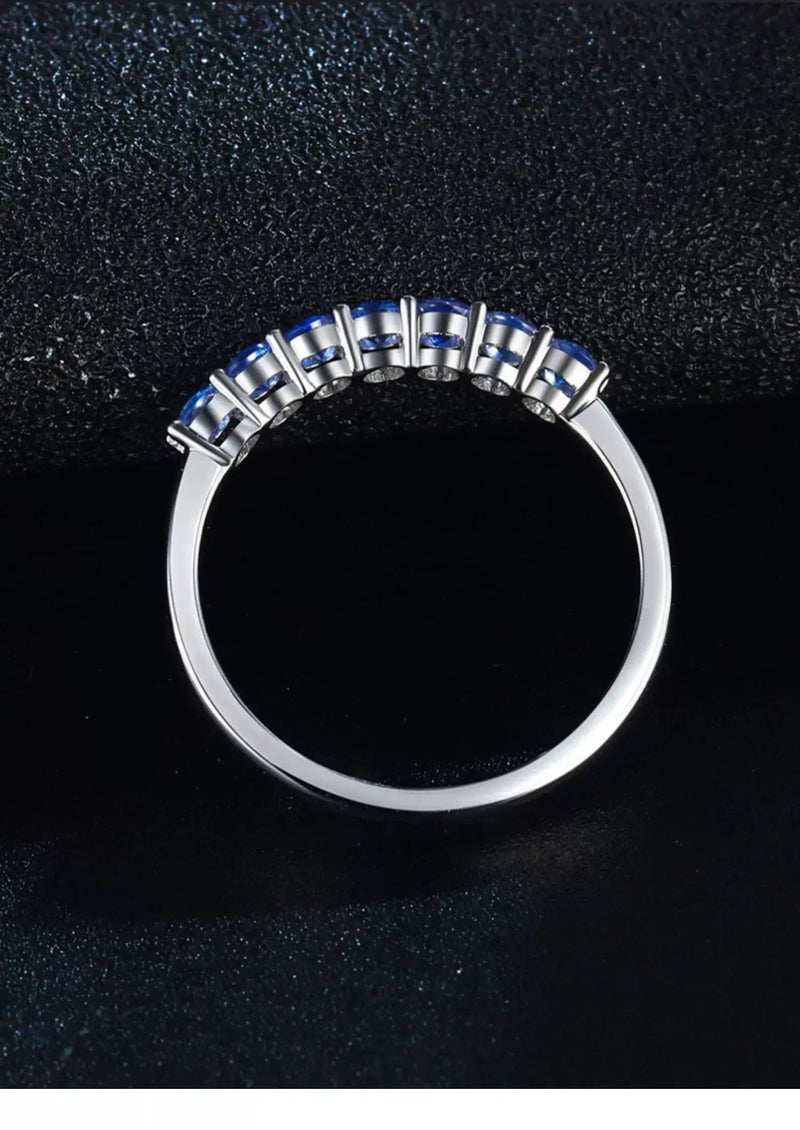 Aureline-Jewelry NOZBO 18K Gold 7-Stone Sapphire Band Ring