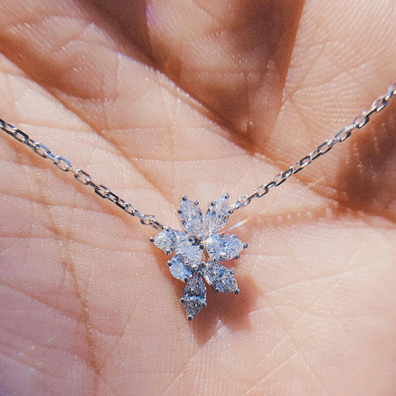 Aureline-Jewelry Marquise and Pear Lab Grown Diamond Necklace