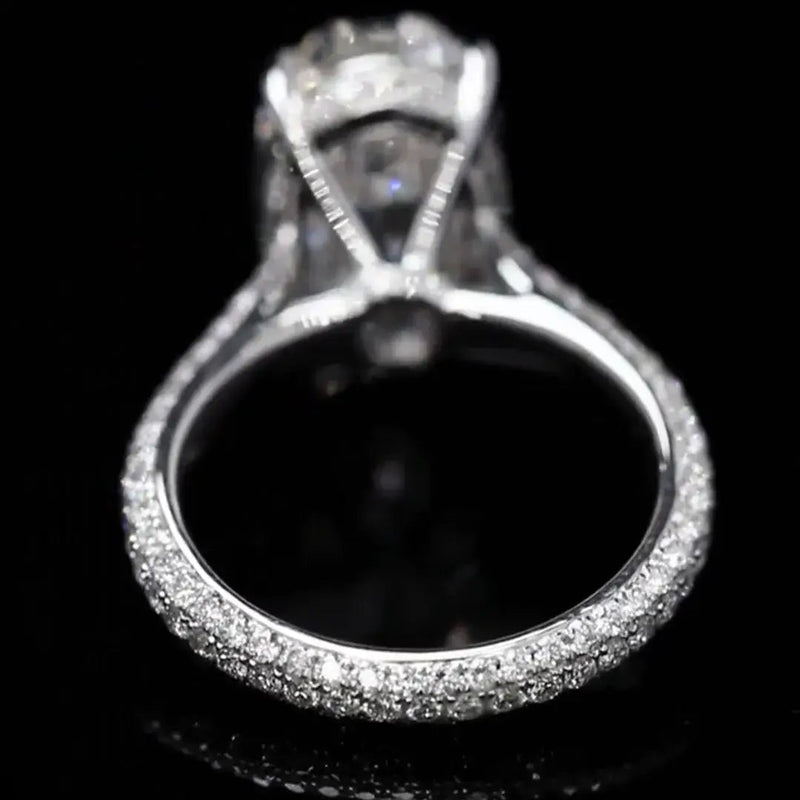 Aureline-Jewelry 6.66 Carat Antique Oval Cut Lab Grown Diamond Engagement Ring