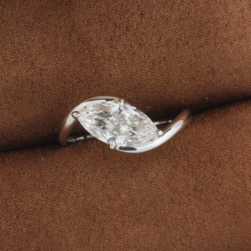 Aureline-Jewelry 1.7 Carat Marquise Lab Diamond Ring 18K Gold