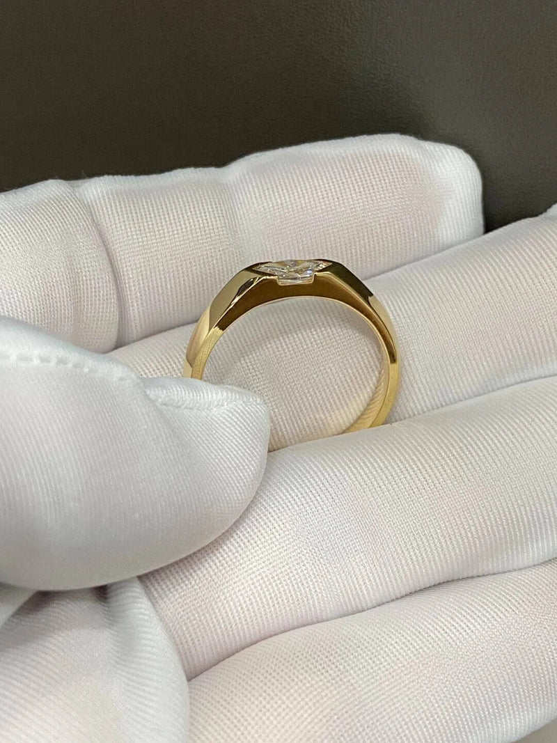 Aureline-Jewelry Marquise Cut Lab Diamond Ring Yellow Gold