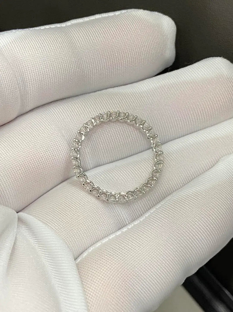 Aureline-Jewelry Round Cut Lab Diamond Eternity Ring White Gold