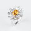Aureline-Jewelry Ring with Lab-Grown Yellow Sapphire in Irregular Design 14k Gold