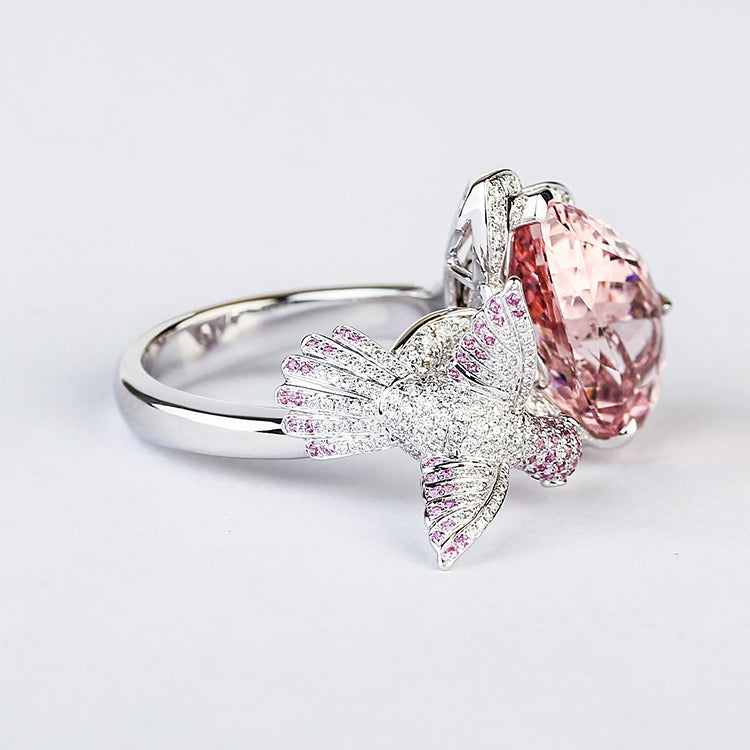 Aureline-Jewelry Floral Bird Cocktail Ring - 14K Gold Jewelry