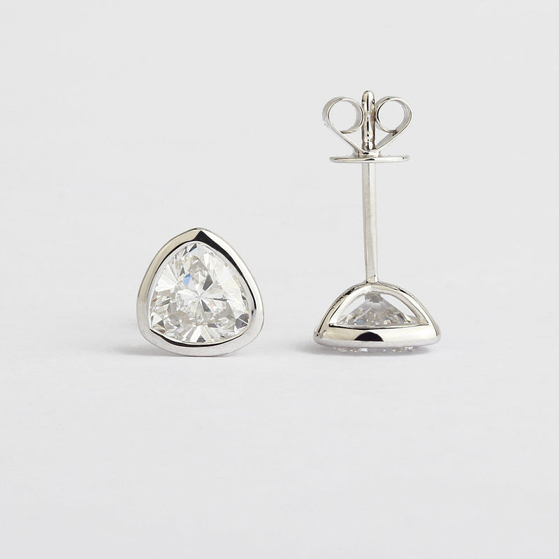 Aureline-Jewelry Bezel Trillion Cut Solitaire Lab-Grown Diamond Studs (1.31 Ct. Tw.)