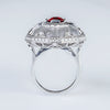 Aureline-Jewelry Lab Grown Ruby And Diamond White Crystal Ring 14K Gold