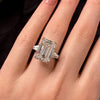 Aureline-Jewelry Emerald Cut Three Stone Lab-Grown Diamond Ring (11 CTW F/VS1)
