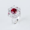 Aureline-Jewelry Lab-Grown Ruby Ring with White Sapphire 14k Gold