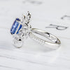 Aureline-Jewelry Versatile Lab Sapphire and Diamond Convertible Ring/Pendant 14K Gold