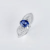 Aureline-Jewelry Lab-Grown Sapphire and Diamond Cocktail Ring 14K Gold