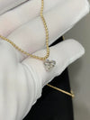 Aureline-Jewelry Drilled 1 Carat Heart Cut Lab Grown Diamond Pendant Solitaire Ball Necklace
