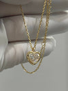 Aureline-Jewelry 1.5 Carat Heart Shape Lab Diamond Solitaire Women Necklace 18K Gold Bezel Set
