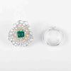 Aureline-Jewelry 2in1 Convertible Green Lab Emerald Diamond Ring&Pendant 14K Gold