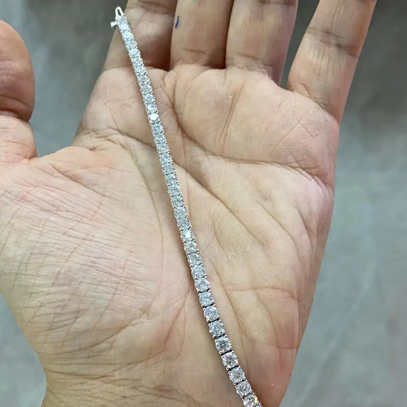 Aureline-Jewelry Each 0.15-carat Round Lab-Grown Diamond Tennis Bracelet 18K Gold