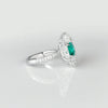 Aureline-Jewelry Lab-Grown Emerald Ring with White Sapphire Mosaic Setting In 14k Gold