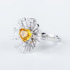 Aureline-Jewelry Ring with Lab-Grown Yellow Sapphire in Irregular Design 14k Gold