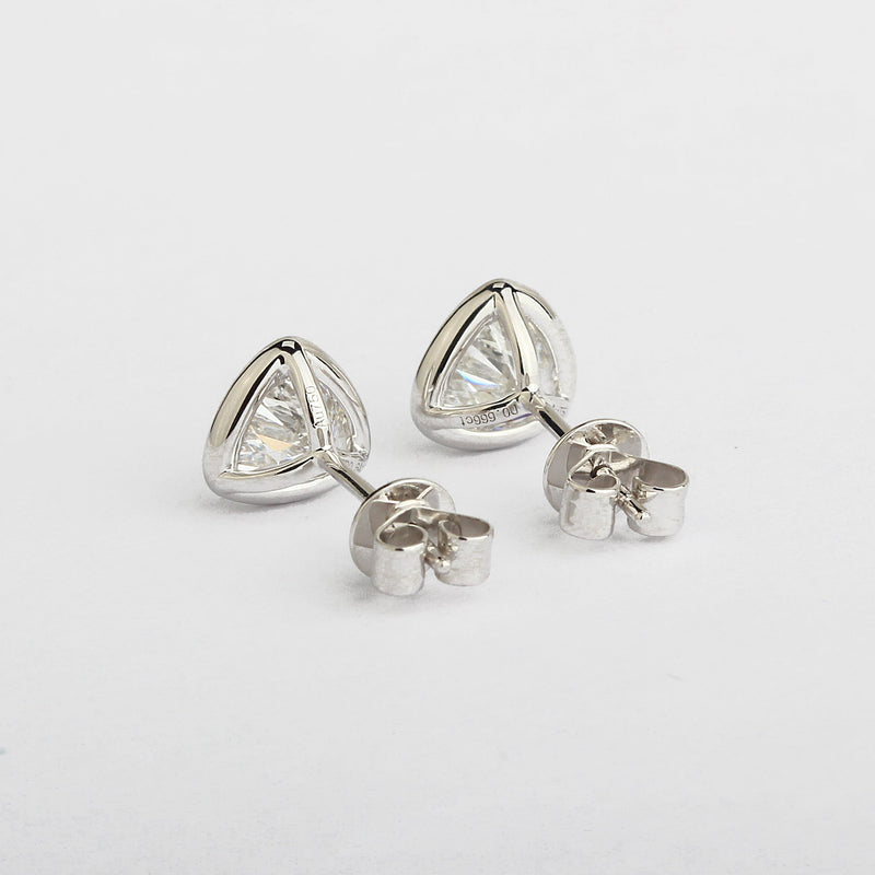 Aureline-Jewelry Bezel Trillion Cut Solitaire Lab-Grown Diamond Studs (1.31 Ct. Tw.)