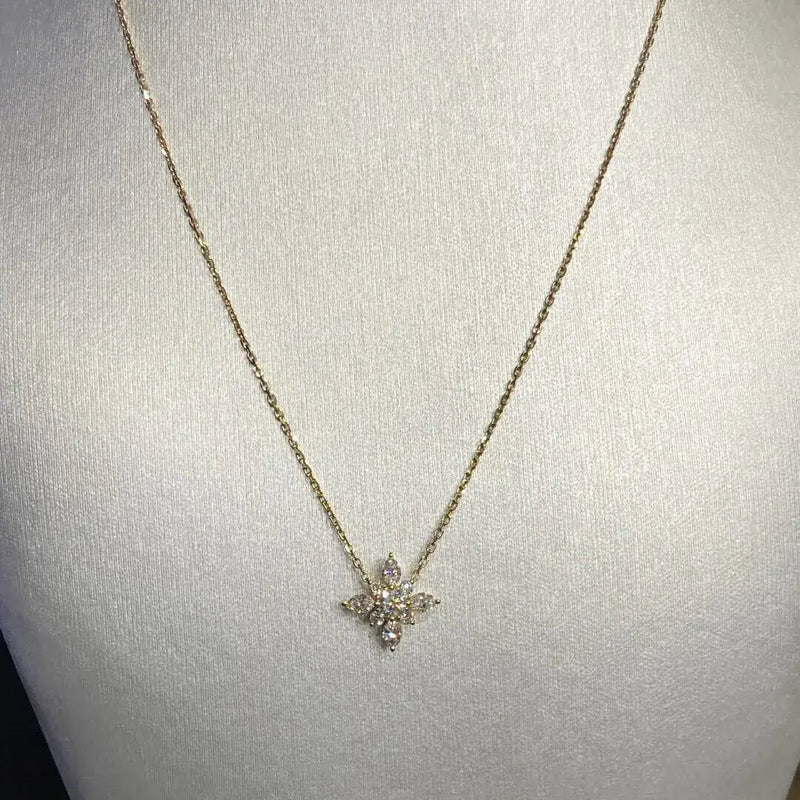 Aureline-Jewelry 1.7ct Lab-Grown Diamond Pendant Necklace in 18K Gold – Marquise & Round Cut
