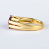 Aureline-Jewelry Lab Sapphire Men's Ring | 14K Gold Sunset Chunky Ring