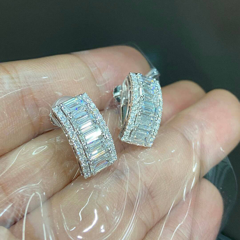 Aureline-Jewelry Emerald Cut Lab Diamond Clip-On Earrings