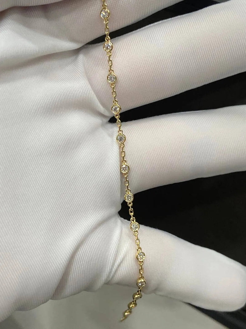 Aureline-Jewelry Each 0.04ct Bezel Lab Grown Diamond Bracelet