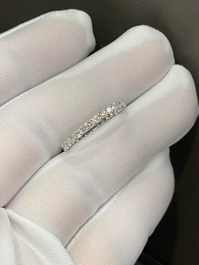 Aureline-Jewelry Round Cut Lab Diamond Eternity Ring White Gold