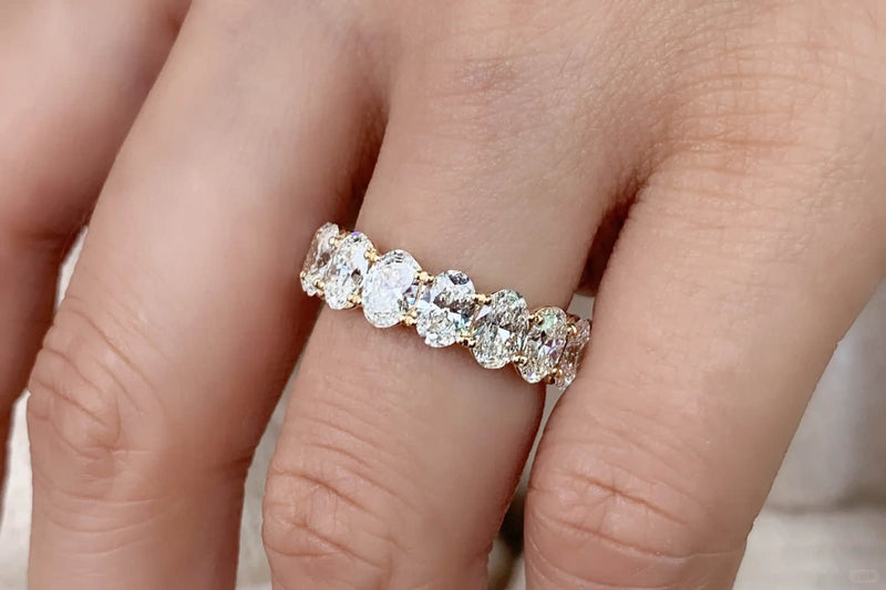 Aureline-Jewelry 4 CTW 21 Stones Oval Lab-Grown Diamond Band Ring