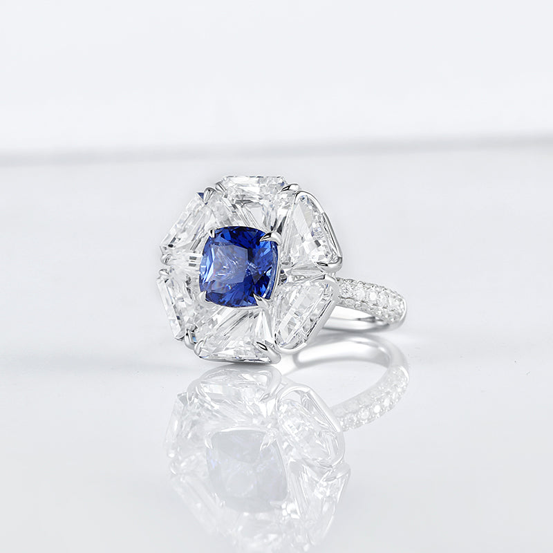 Aureline-Jewelry Lab-Grown Ruby Ring with White Sapphire 14k Gold