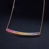 Aureline-Jewelry NOZBO 18K Gold Colored Sapphire Rainbow Smile Necklace