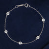 Aureline-Jewelry Five Bezel-Set Lab Diamonds Bracelet In 925 Sliver (3/4 Ct. Tw.)