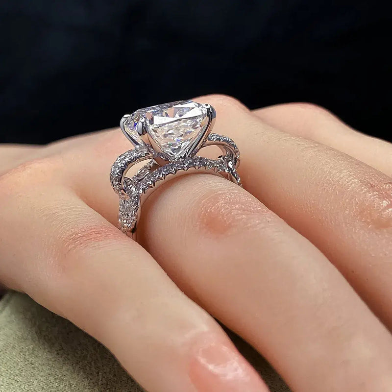Aureline-Jewelry Luxurious 10 Carat Cushion Cut Lab Diamond Knot Ring