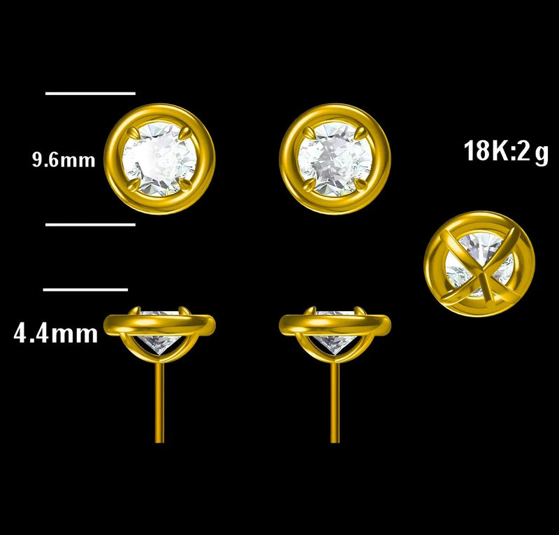 Aureline-Jewelry Bezel Round Lab-Grown Diamond Earring Studs (2.01 Ct. Tw.)