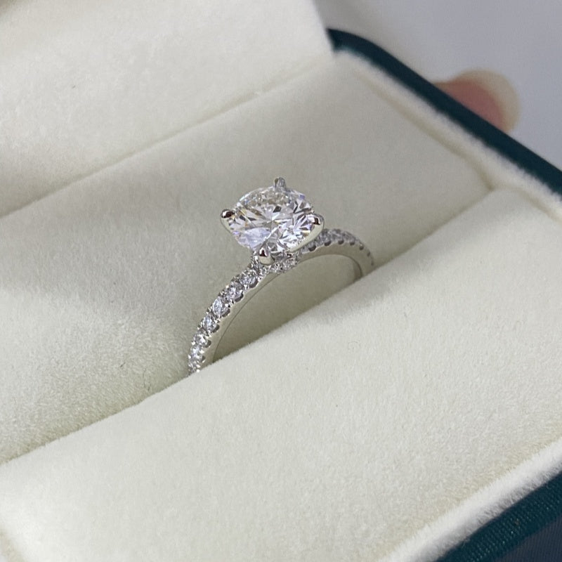 Aureline-Jewelry Pave Round Lab Diamond Engagement Ring