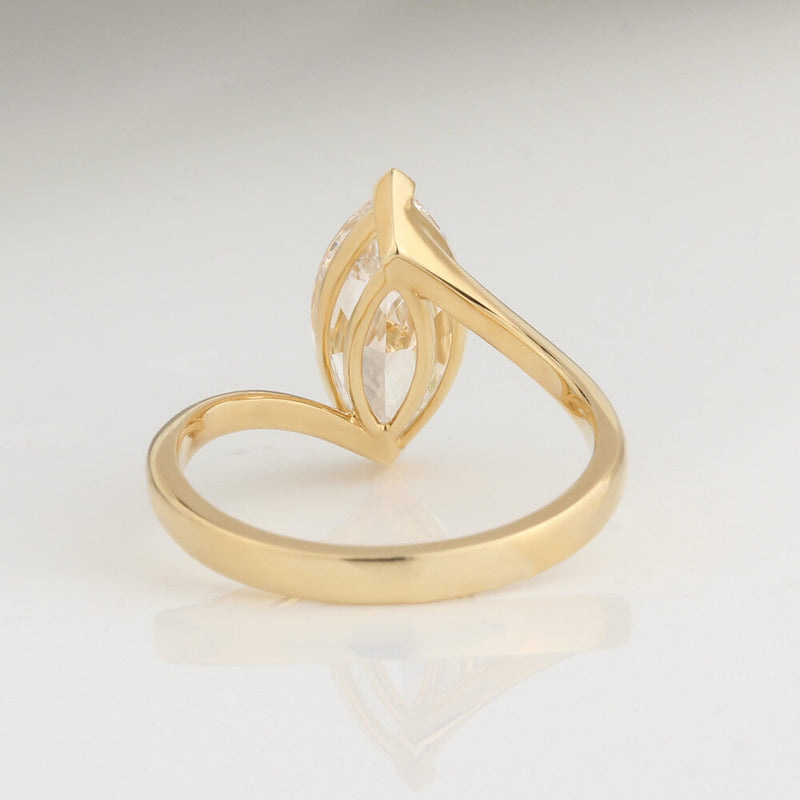 Aureline-Jewelry 1.9 Carat Marquise Lab Diamond Ring 18K Gold