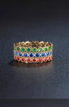 Aureline-Jewelry NOZBO 18K Gold Ruby, Emerald, Sapphire Band Ring